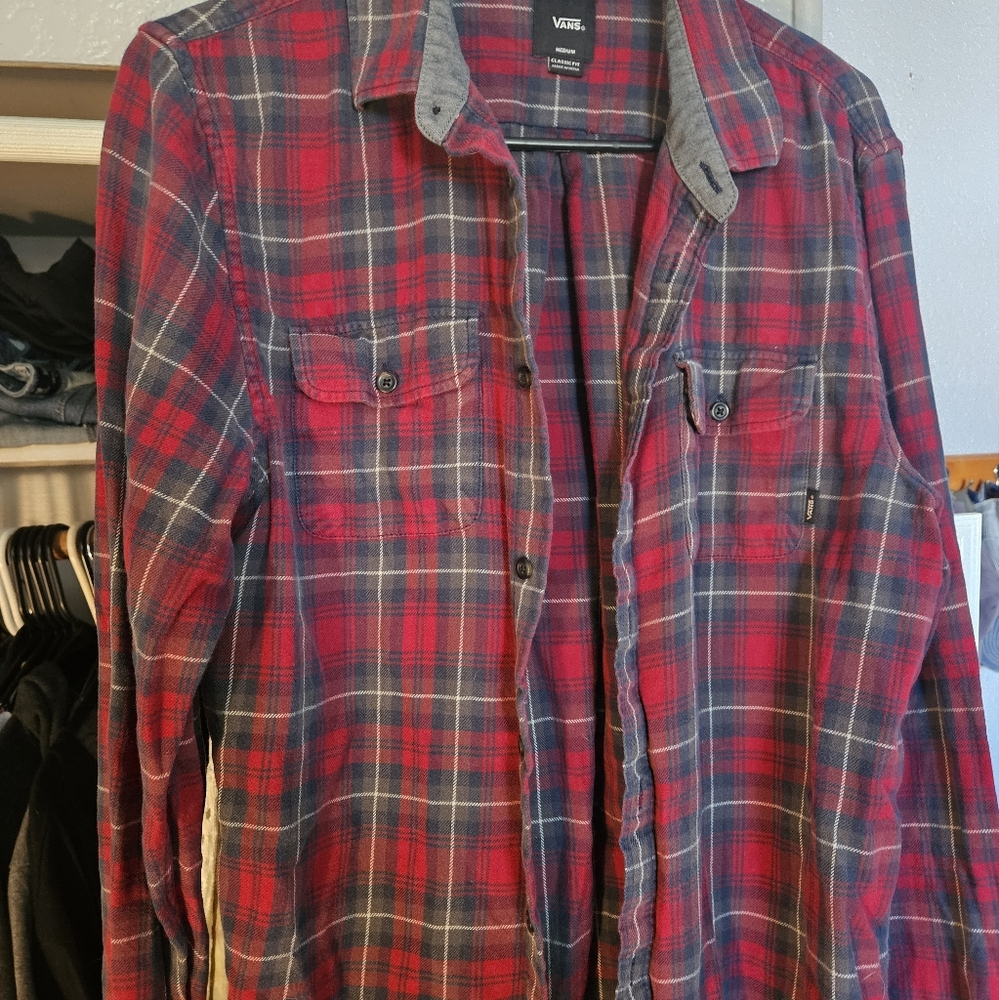 Vans red plaid shirt